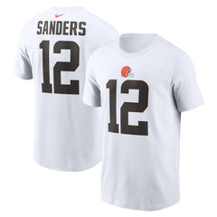 Shedeur Sanders Cleveland Browns 2025 NFL Draft Name & Number T-Shirt White | Nike for Sale