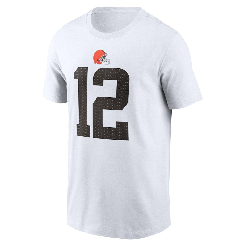 Shedeur Sanders Cleveland Browns 2025 NFL Draft Name & Number T-Shirt White | Nike for Sale