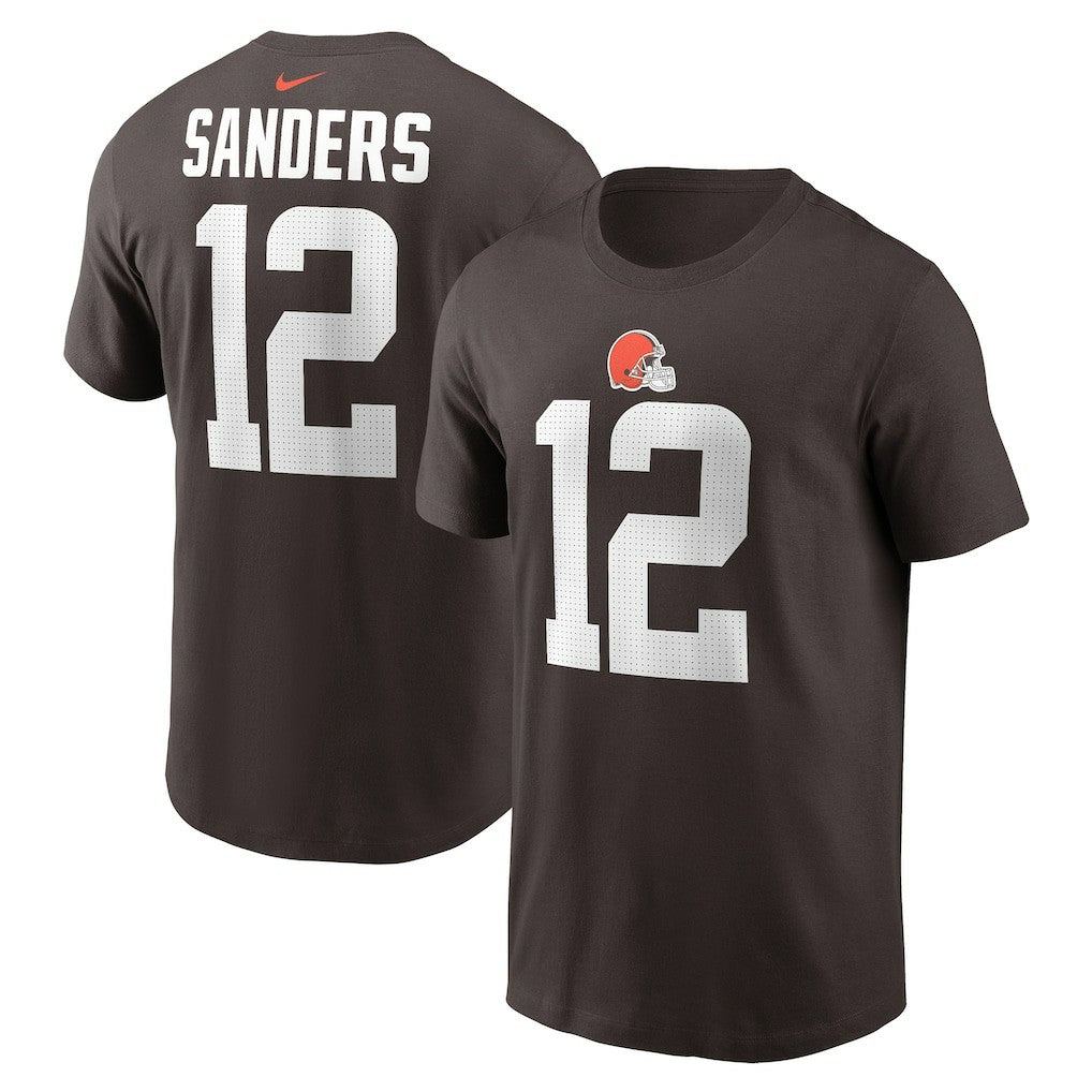 Shedeur Sanders Cleveland Browns 2025 NFL Draft Name & Number T-Shirt Brown | Nike for Sale