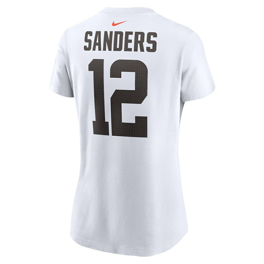 Shedeur Sanders Cleveland Browns Women's 2025 NFL Draft Name & Number T-Shirt White | Nike for Sale