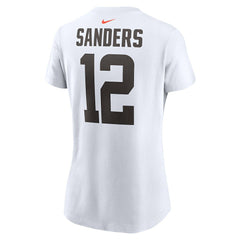Shedeur Sanders Cleveland Browns Women's 2025 NFL Draft Name & Number T-Shirt White | Nike for Sale