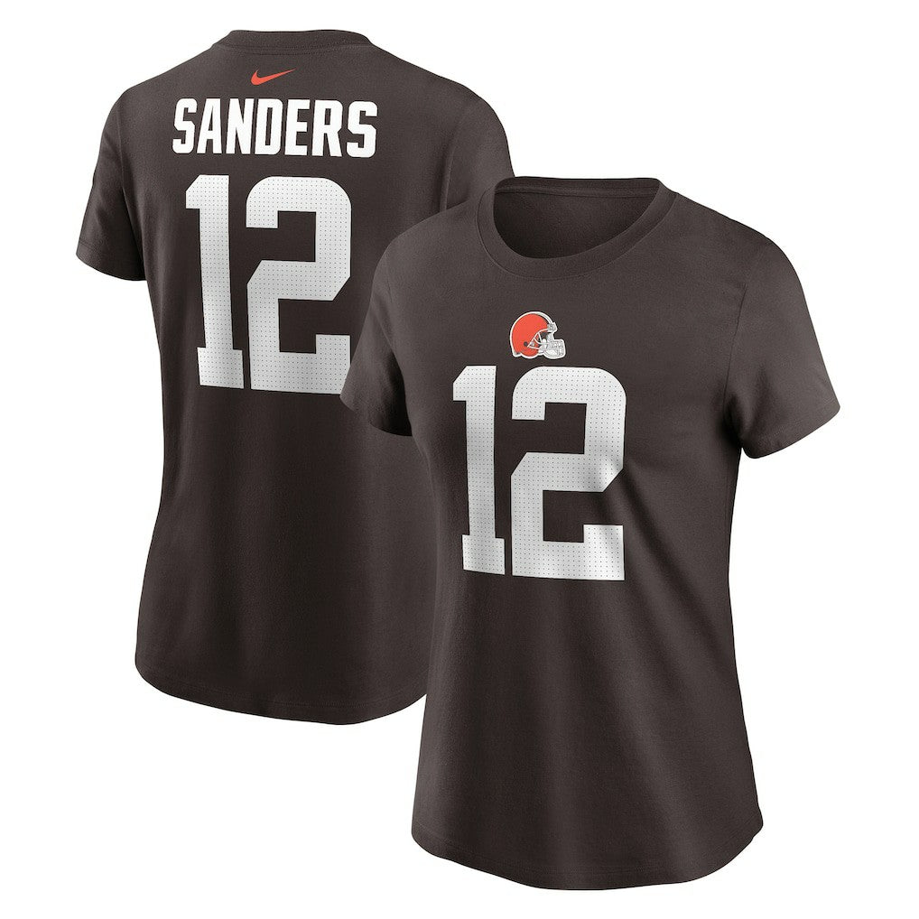 Shedeur Sanders Cleveland Browns Women's 2025 NFL Draft Name & Number T-Shirt Brown | Nike for Sale