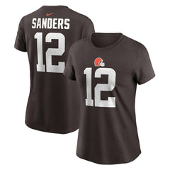 Shedeur Sanders Cleveland Browns Women's 2025 NFL Draft Name & Number T-Shirt Brown | Nike for Sale