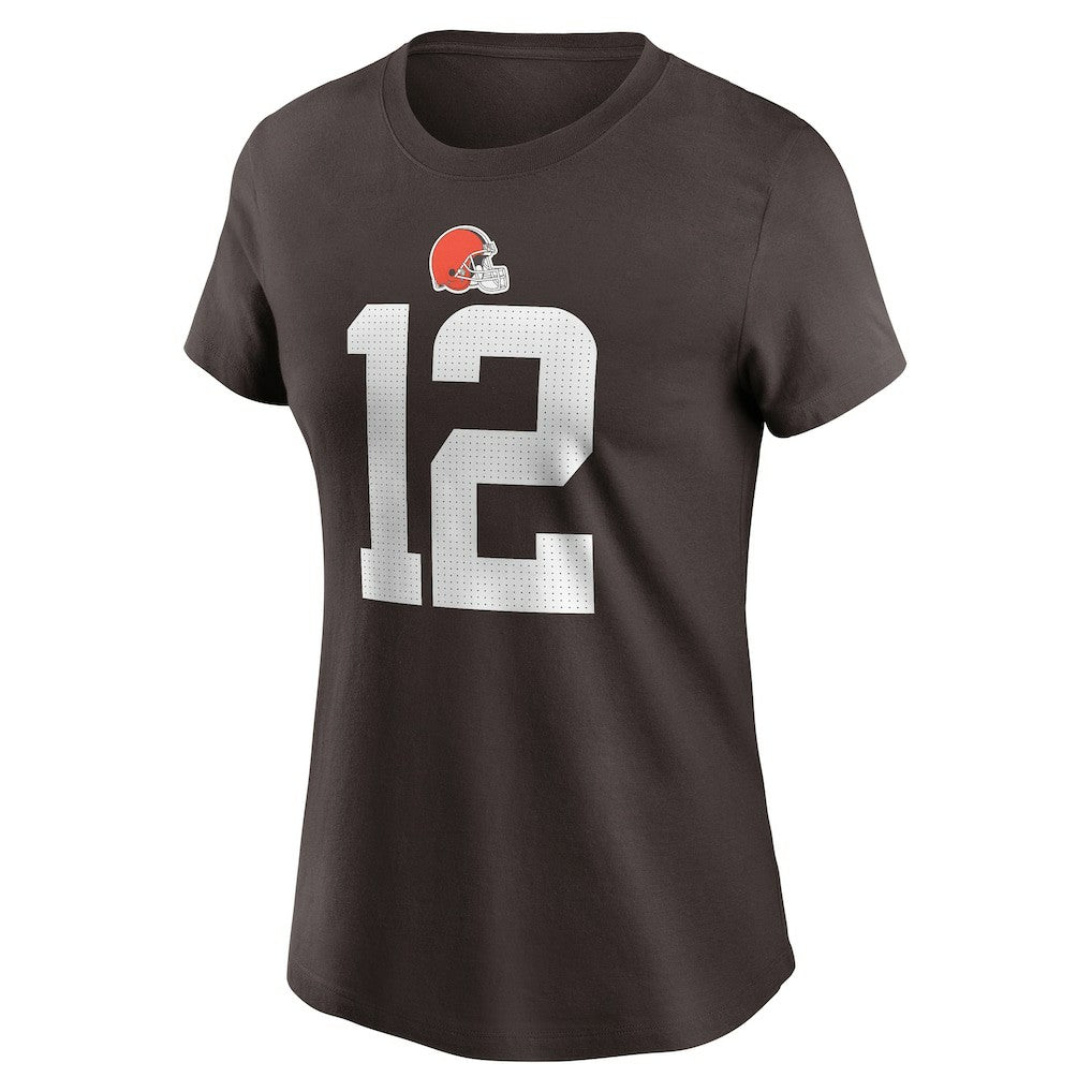 Shedeur Sanders Cleveland Browns Women's 2025 NFL Draft Name & Number T-Shirt Brown | Nike for Sale