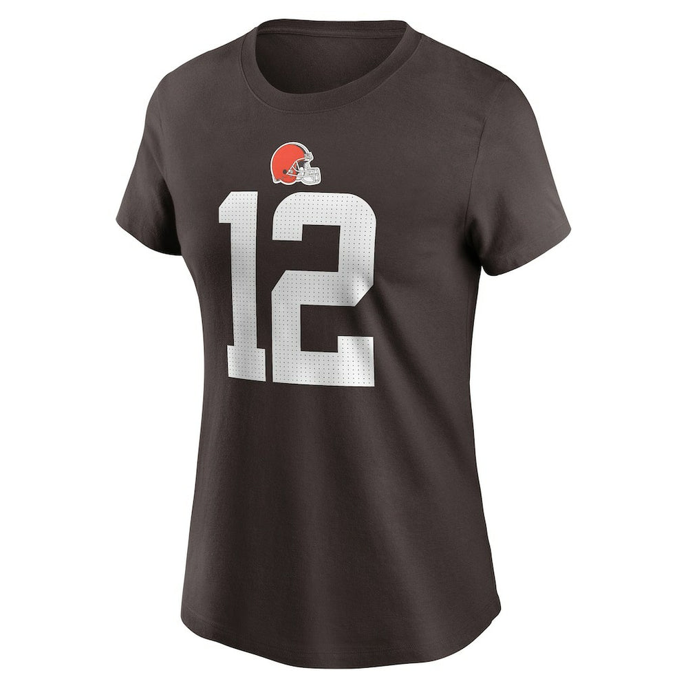 Shedeur Sanders Cleveland Browns Women's 2025 NFL Draft Name & Number T-Shirt Brown | Nike for Sale