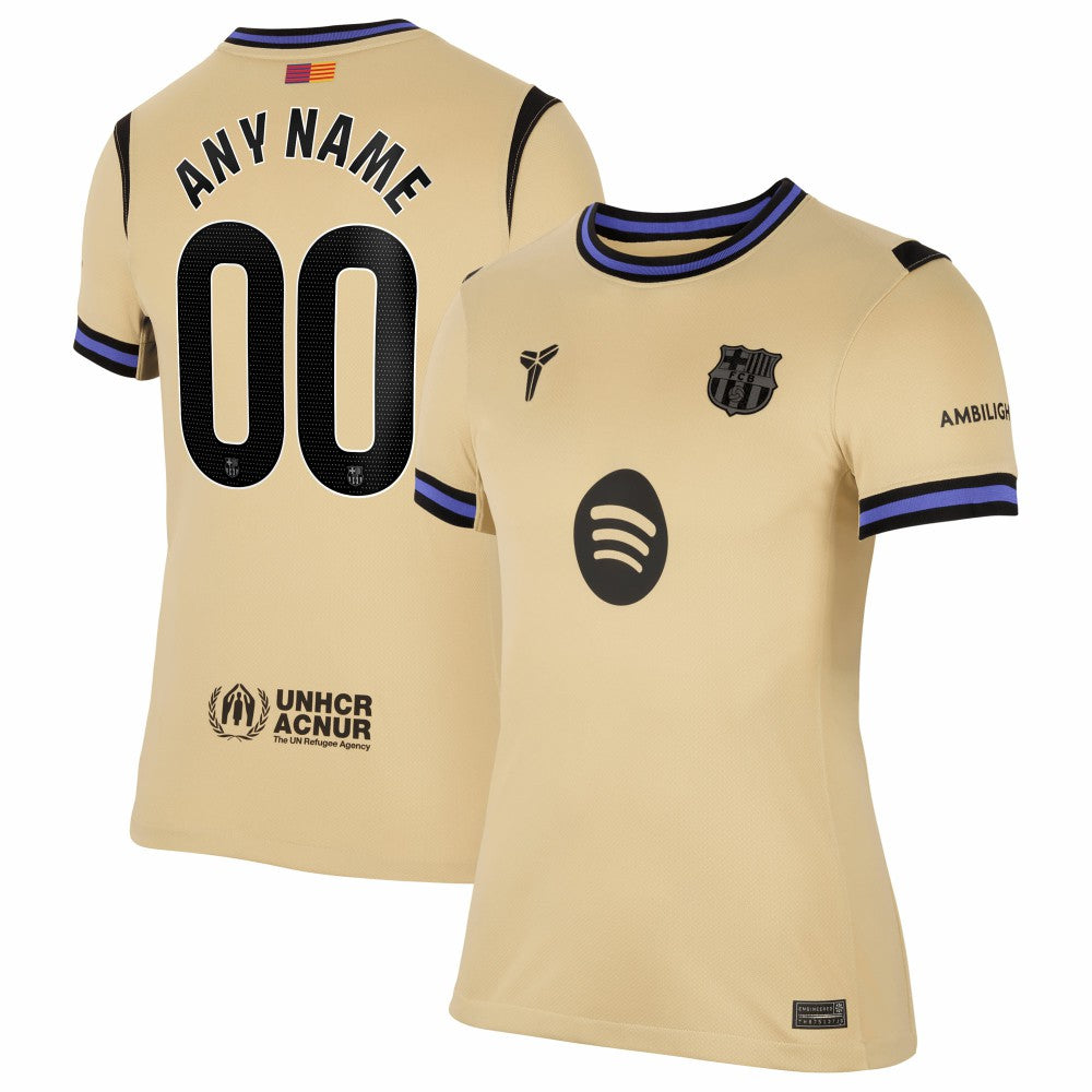 Barcelona Women's 2025/26 Away Stadium Replica Custom Jersey Gold | Nike