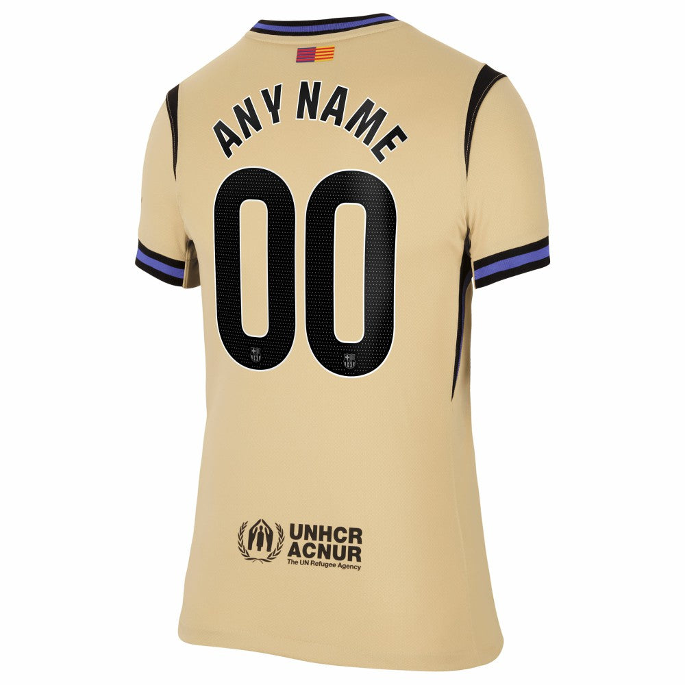 Barcelona Women's 2025/26 Away Stadium Replica Custom Jersey Gold | Nike