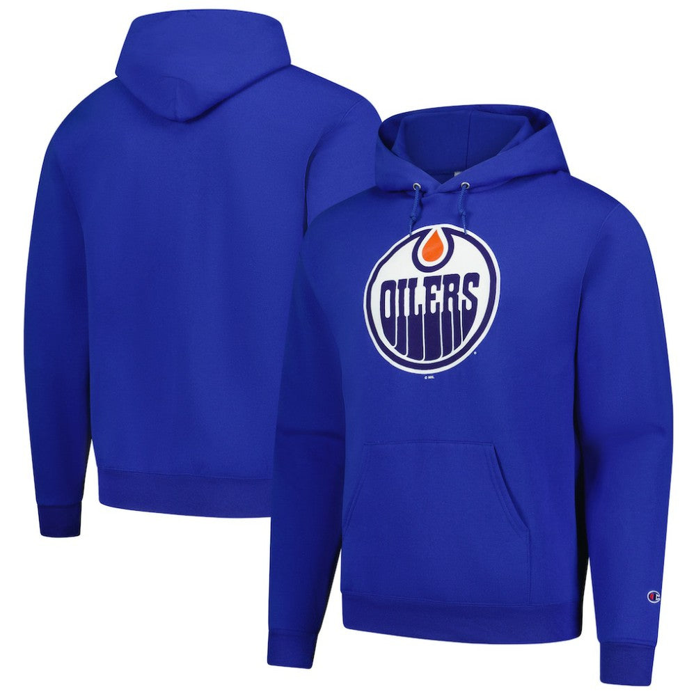 Edmonton Oilers Champion Primary Logo 1-Hit Pullover Hoodie - Royal - NHL