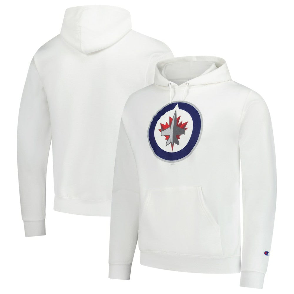 Winnipeg Jets Champion Primary Logo 1-Hit Pullover Hoodie - White - NHL