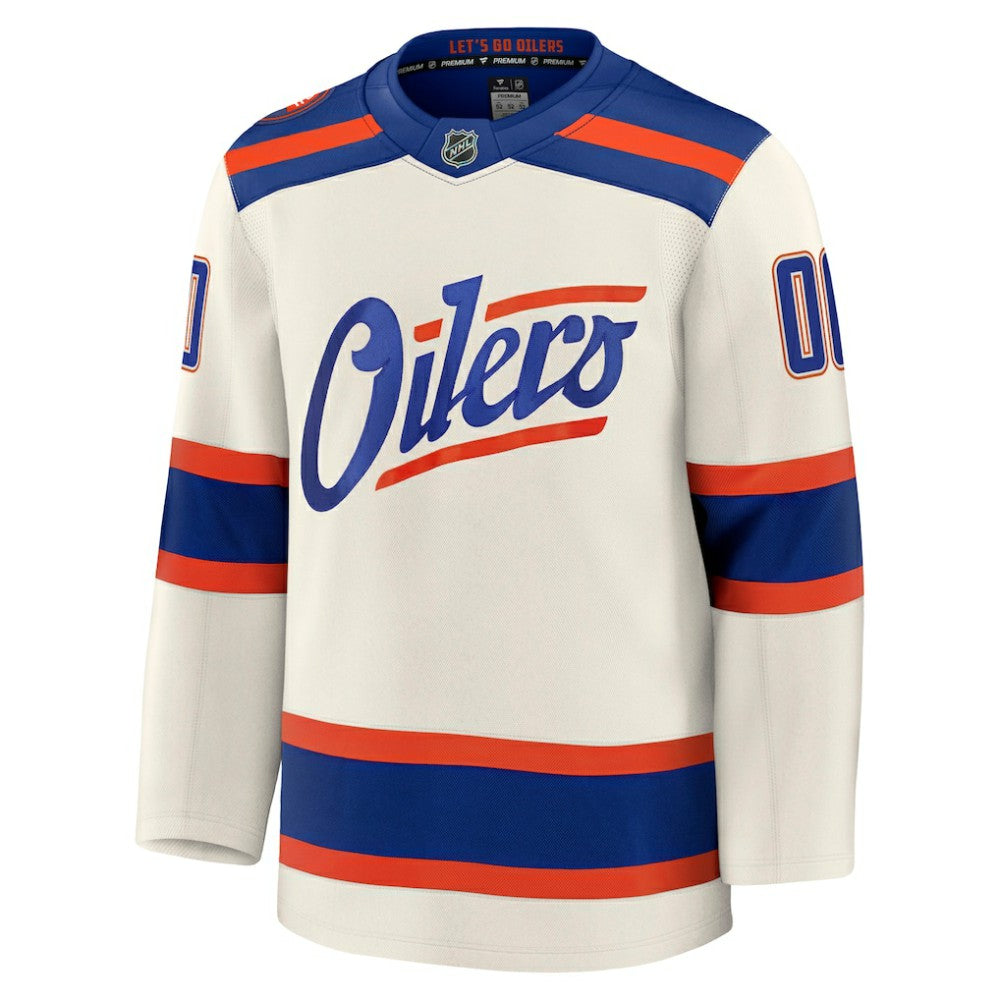 Edmonton Oilers Fanatics Alternate Premium Custom Jersey - Light Beige - NHL