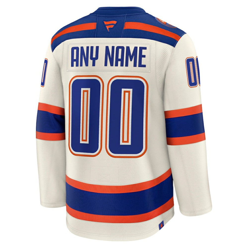 Edmonton Oilers Fanatics Alternate Premium Custom Jersey - Light Beige - NHL