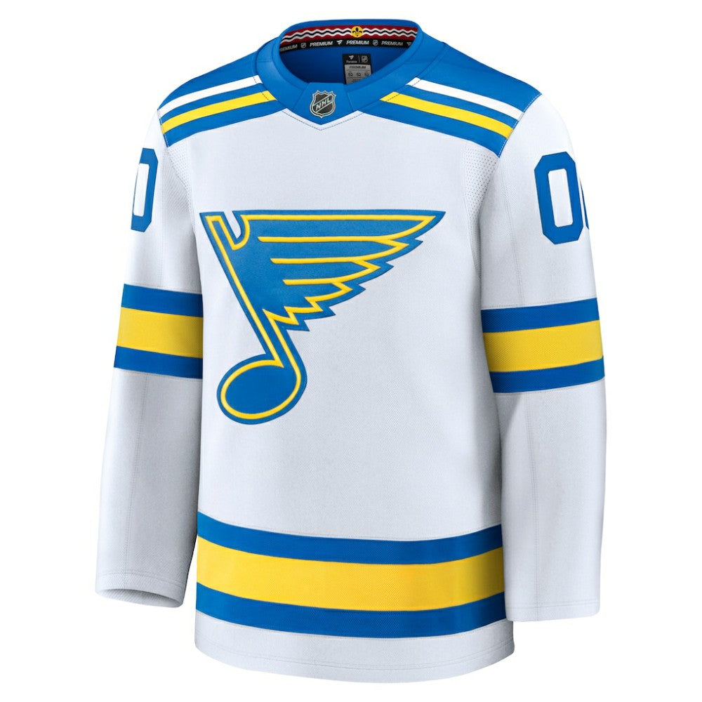 St. Louis Blues Fanatics Away Premium Custom Jersey - White - NHL
