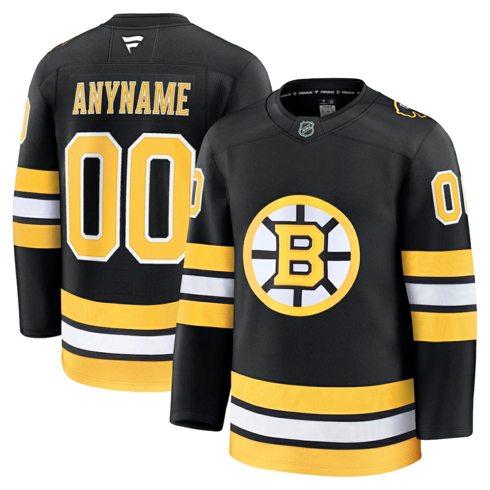Boston Bruins Fanatics Home Premium Custom Jersey - Black - NHL