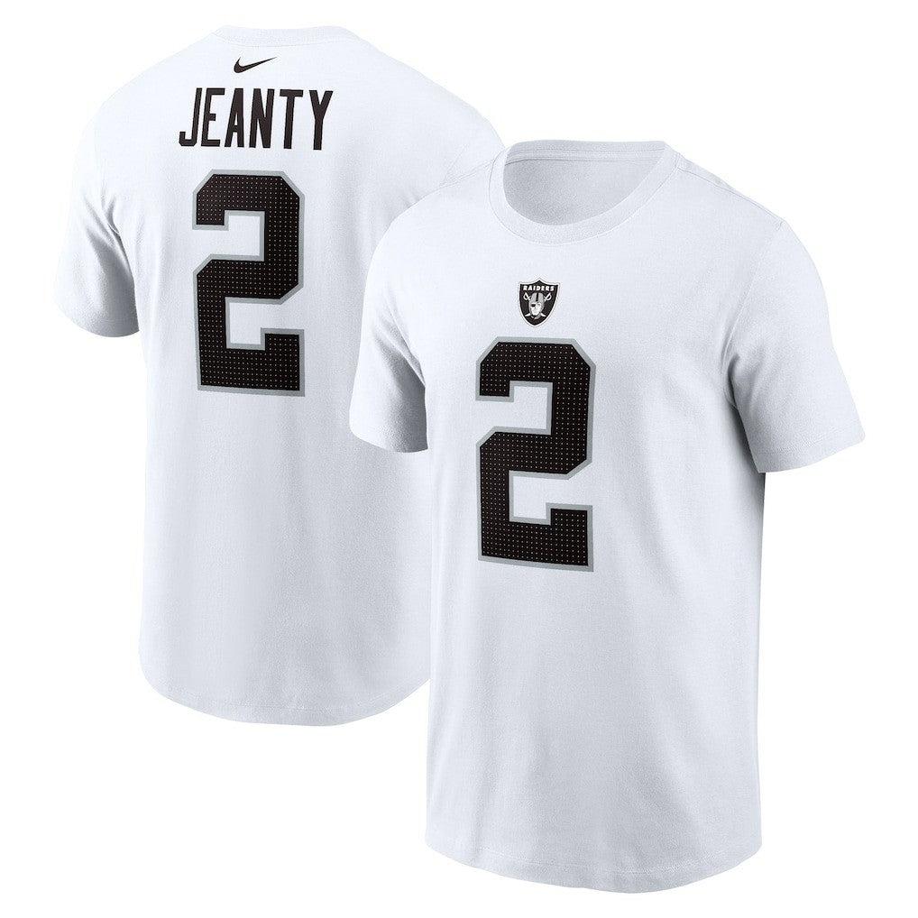 Ashton Jeanty Las Vegas Raiders Name & Number T-Shirt White | Nike for Sale