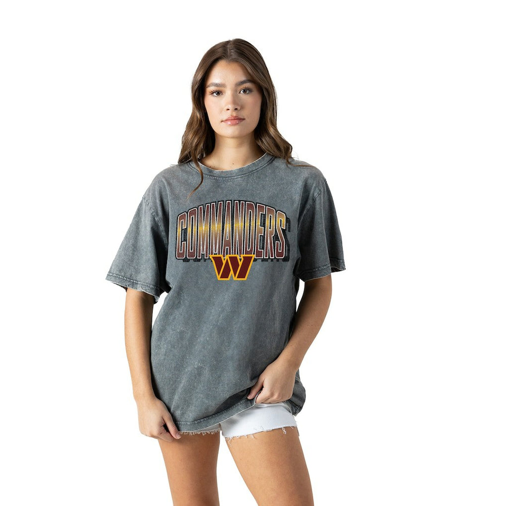 Washington Commanders Gameday Couture Women's Peak Performance Oversized Snow Wash T-Shirt Gray | NFL