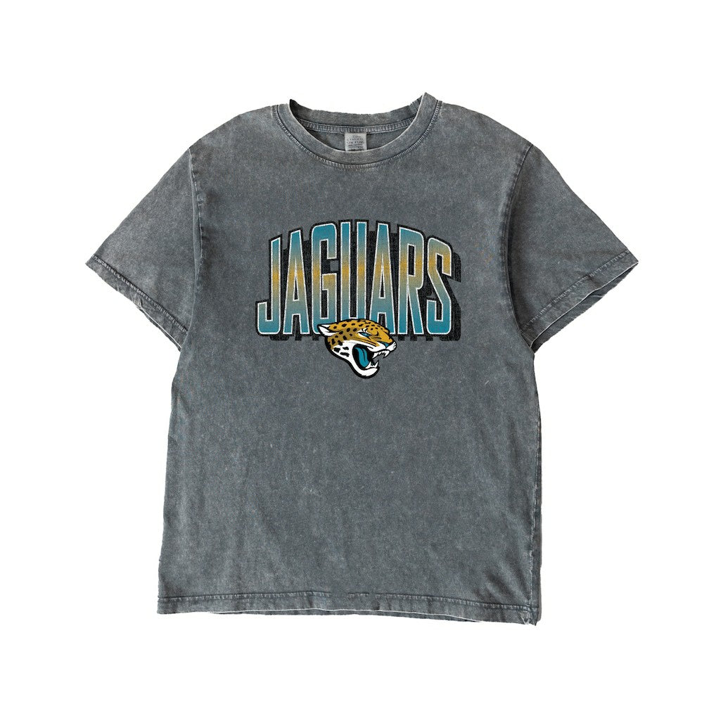 Jacksonville Jaguars Gameday Couture Women's Peak Performance Oversized Snow Wash T-Shirt Gray | NFL