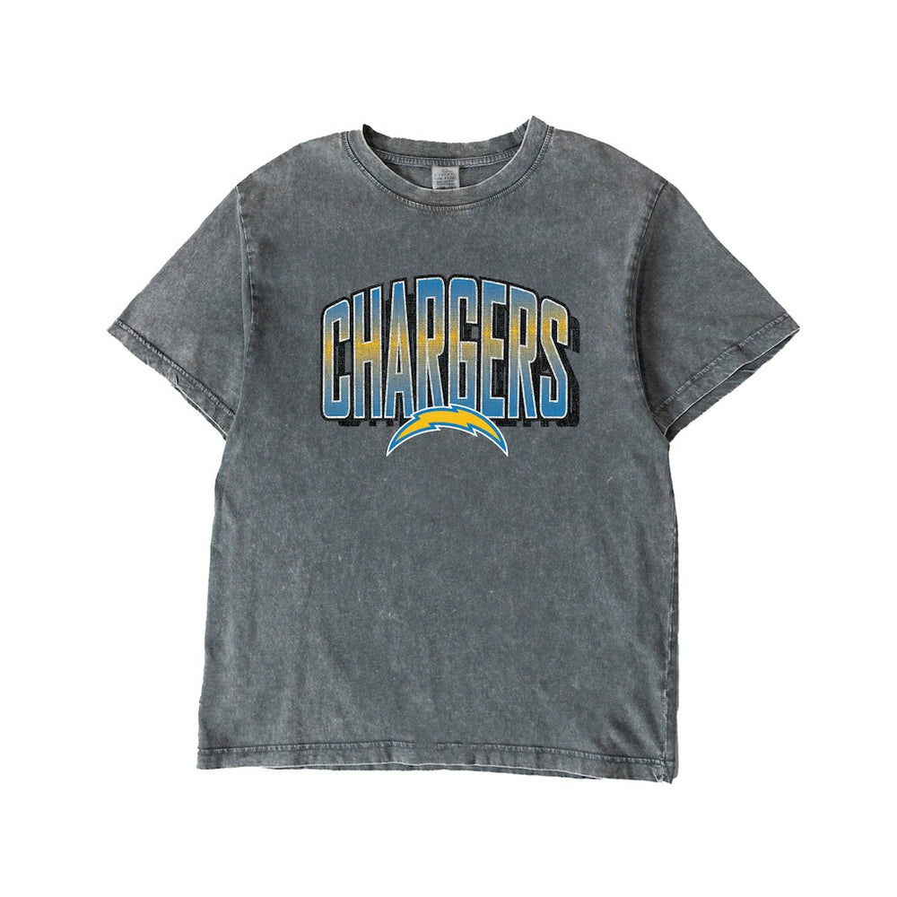 Los Angeles Chargers Gameday Couture Women's Peak Performance Oversized Snow Wash T-Shirt Gray | NFL