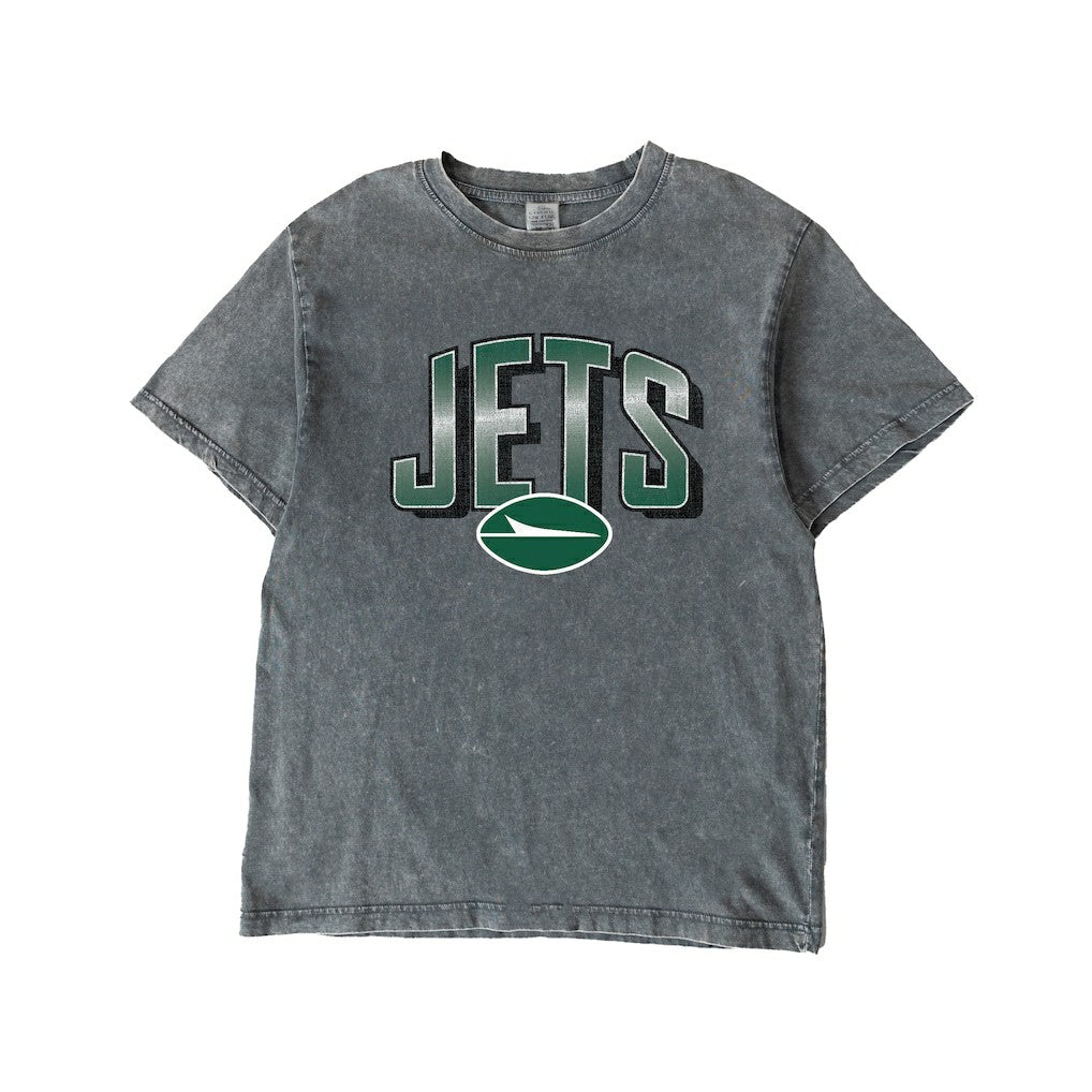 New York Jets Gameday Couture Women's Peak Performance Oversized Snow Wash T-Shirt Gray | NFL