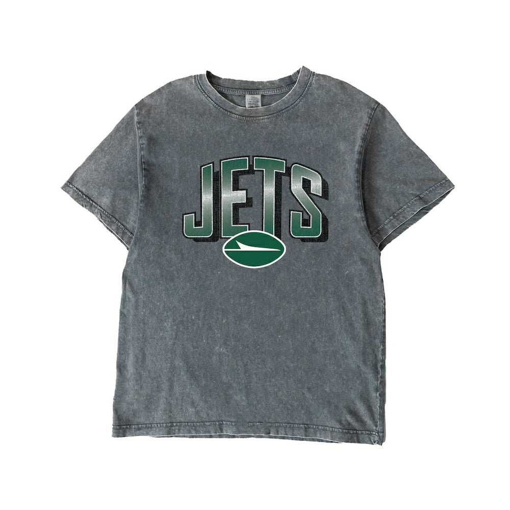 New York Jets Gameday Couture Women's Peak Performance Oversized Snow Wash T-Shirt Gray | NFL