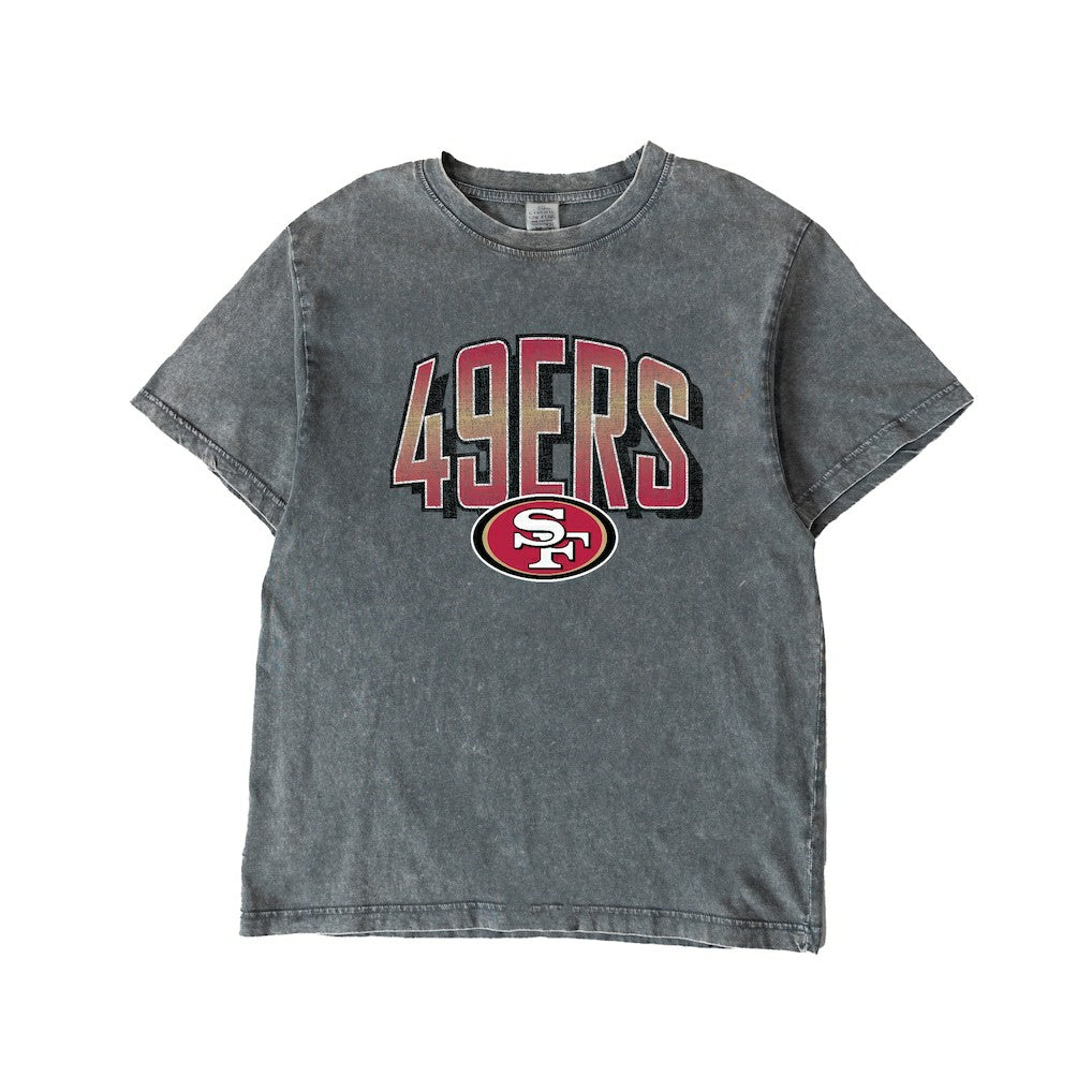 San Francisco 49ers Gameday Couture Women's Peak Performance Oversized Snow Wash T-Shirt Gray | NFL