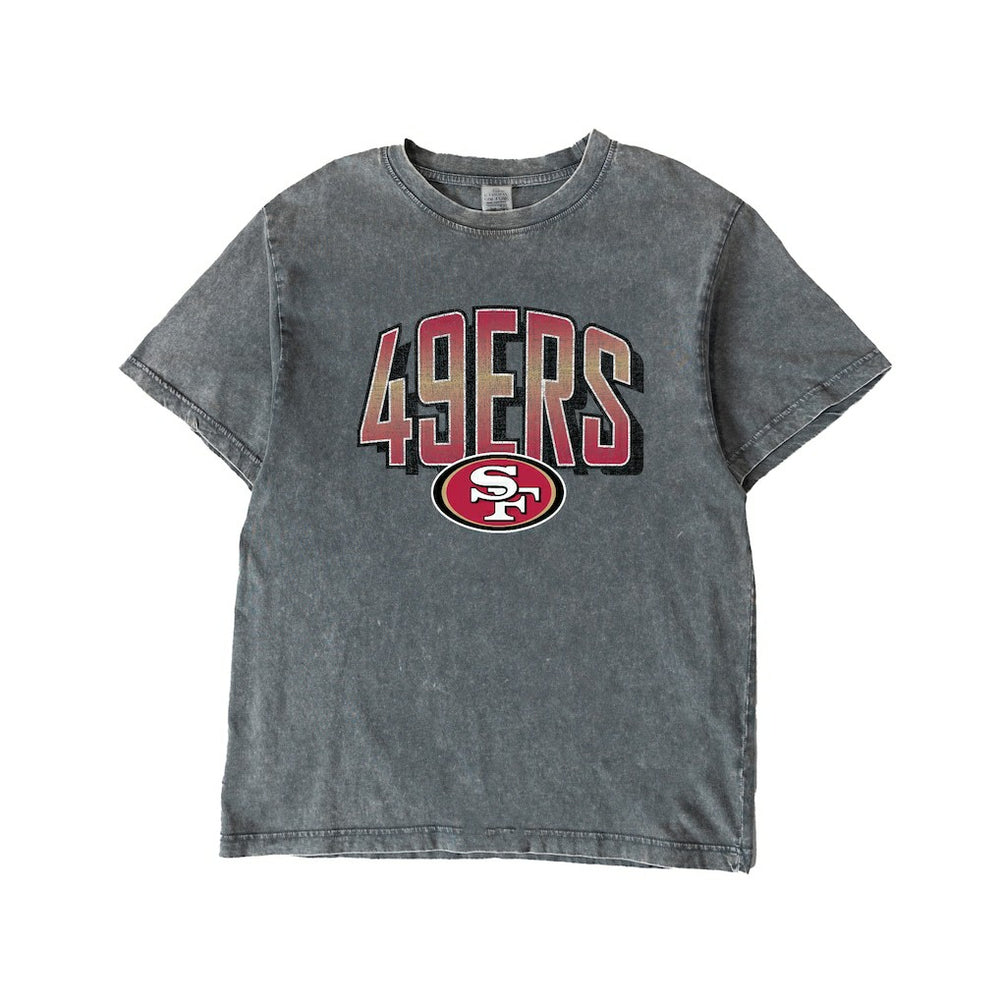 San Francisco 49ers Gameday Couture Women's Peak Performance Oversized Snow Wash T-Shirt Gray | NFL