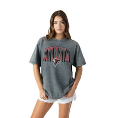 Atlanta Falcons Gameday Couture Women's Peak Performance Oversized Snow Wash T-Shirt Gray | NFL