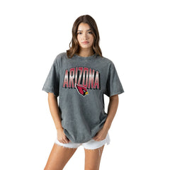 Arizona Cardinals Gameday Couture Women's Peak Performance Oversized Snow Wash T-Shirt Gray | NFL