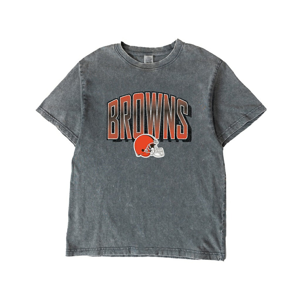 Cleveland Browns Gameday Couture Women's Peak Performance Oversized Snow Wash T-Shirt Gray | NFL