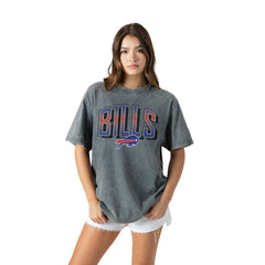 Buffalo Bills Gameday Couture Women's Peak Performance Oversized Snow Wash T-Shirt Gray | NFL