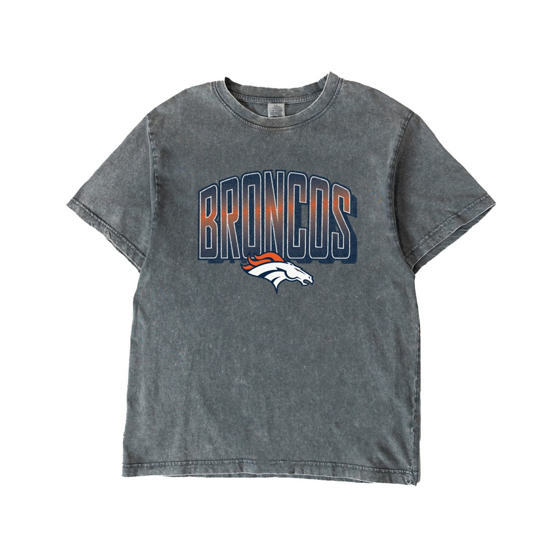Denver Broncos Gameday Couture Women's Peak Performance Oversized Snow Wash T-Shirt Gray | NFL