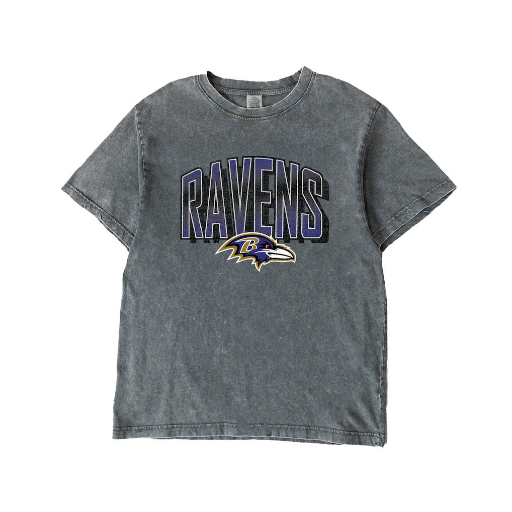Baltimore Ravens Gameday Couture Women's Peak Performance Oversized Snow Wash T-Shirt Gray | NFL