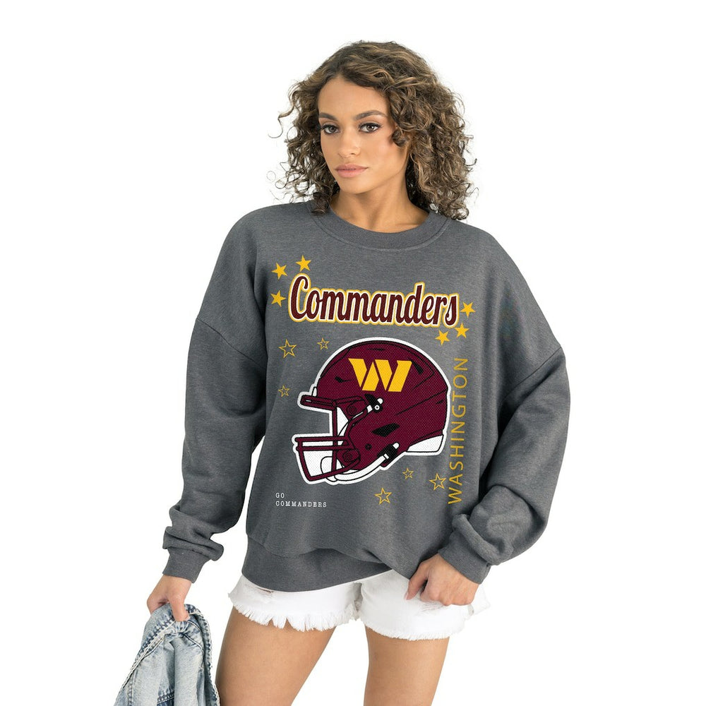 Washington Commanders Gameday Couture Women's Ready to Rumble Premium Fleece Pullover Sweatshirt Gray | NFL