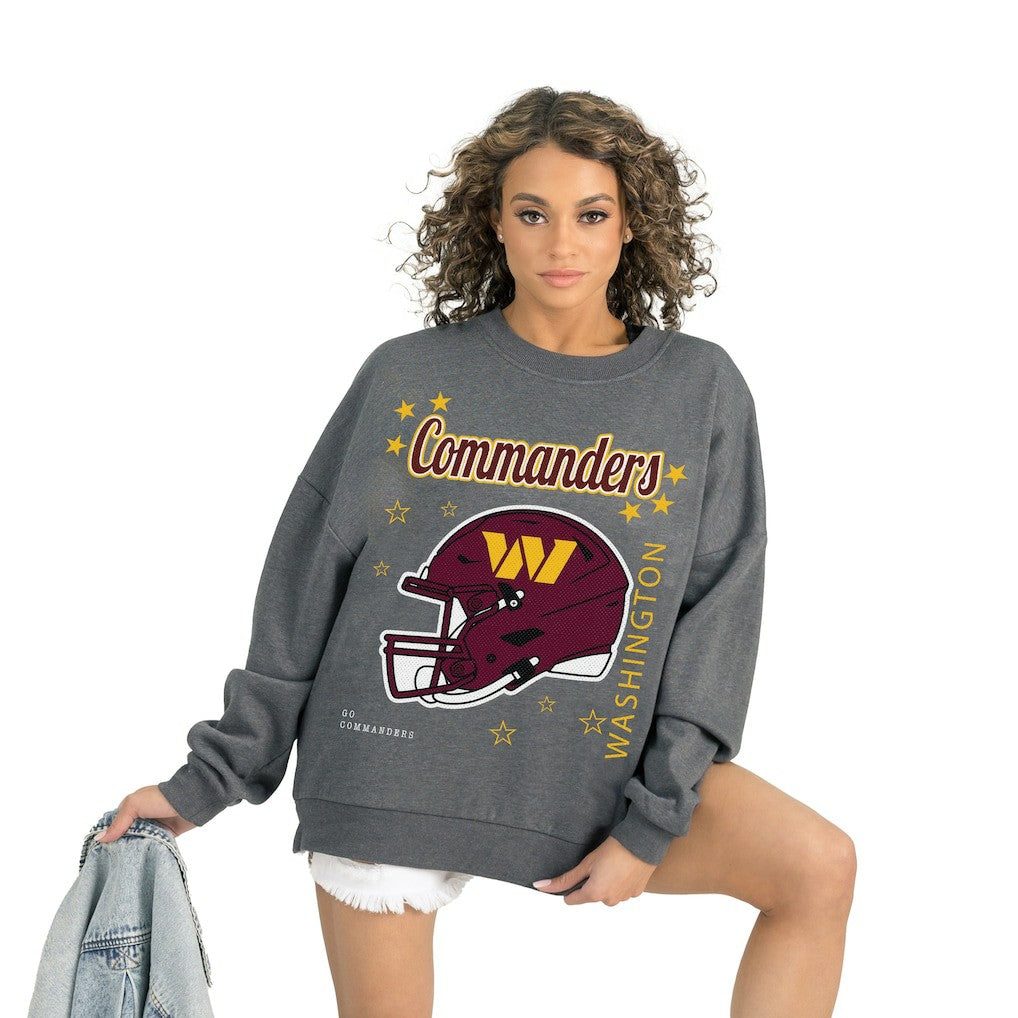 Washington Commanders Gameday Couture Women's Ready to Rumble Premium Fleece Pullover Sweatshirt Gray | NFL