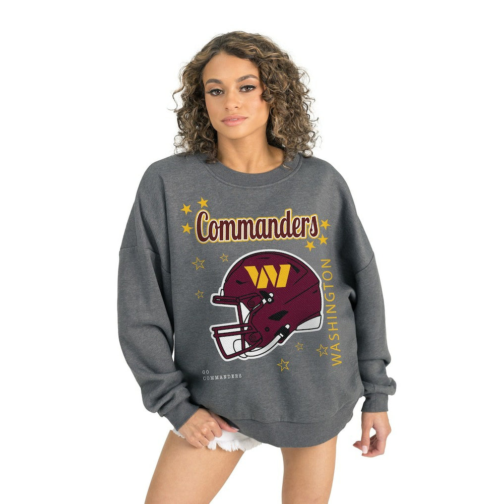 Washington Commanders Gameday Couture Women's Ready to Rumble Premium Fleece Pullover Sweatshirt Gray | NFL