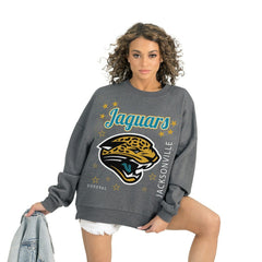 Jacksonville Jaguars Gameday Couture Women's Ready to Rumble Premium Fleece Pullover Sweatshirt Gray | NFL