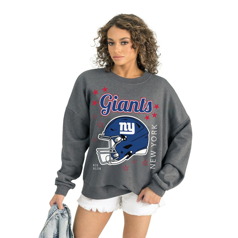New York Giants Gameday Couture Women's Ready to Rumble Premium Fleece Pullover Sweatshirt Gray | NFL