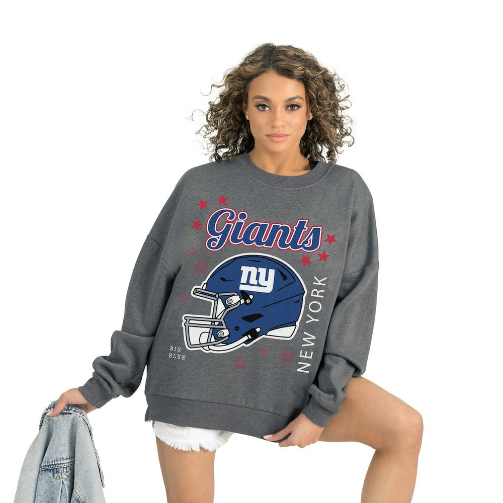 New York Giants Gameday Couture Women's Ready to Rumble Premium Fleece Pullover Sweatshirt Gray | NFL