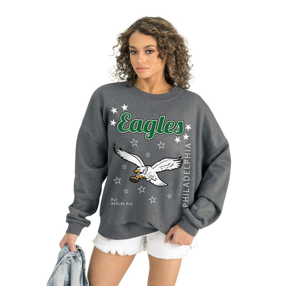 Philadelphia Eagles Gameday Couture Women's Ready to Rumble Premium Fleece Pullover Sweatshirt Gray | NFL