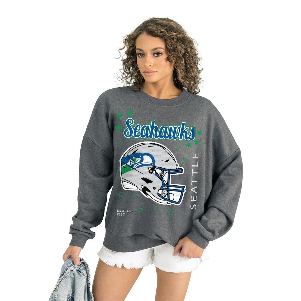 Seattle Seahawks Gameday Couture Women's Ready to Rumble Premium Fleece Pullover Sweatshirt Gray | NFL