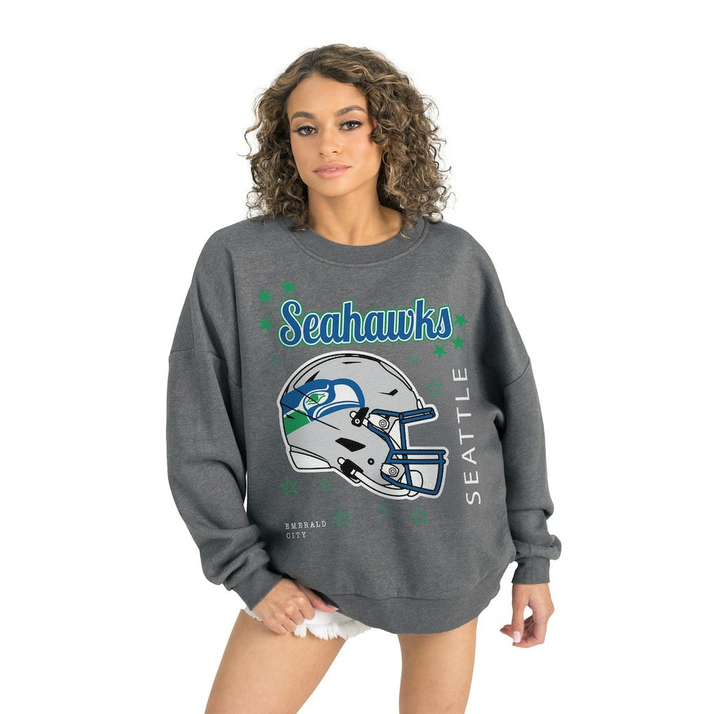 Seattle Seahawks Gameday Couture Women's Ready to Rumble Premium Fleece Pullover Sweatshirt Gray | NFL