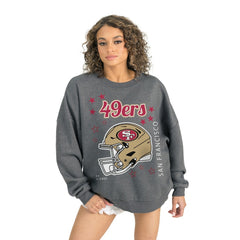 San Francisco 49ers Gameday Couture Women's Ready to Rumble Premium Fleece Pullover Sweatshirt Gray | NFL