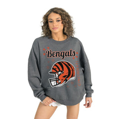 Cincinnati Bengals Gameday Couture Women's Ready to Rumble Premium Fleece Pullover Sweatshirt Gray | NFL