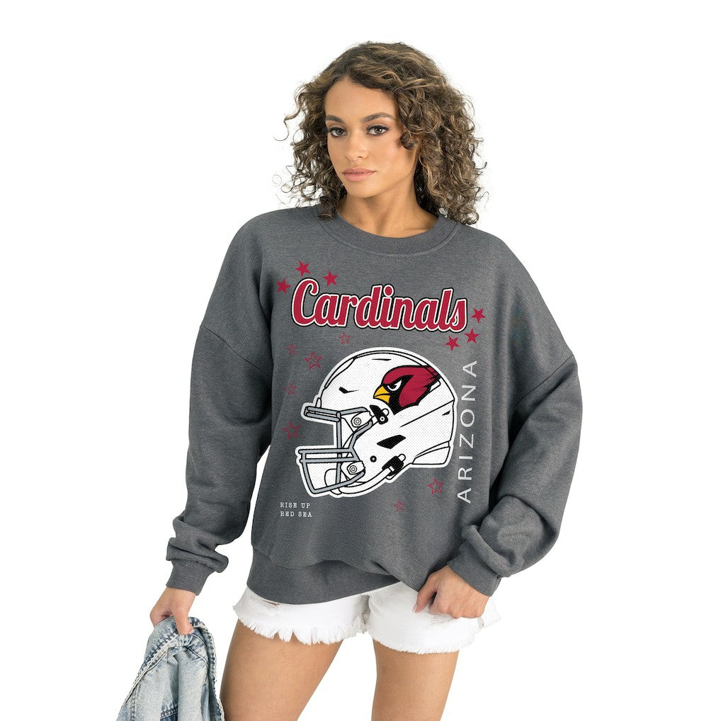 Arizona Cardinals Gameday Couture Women's Ready to Rumble Premium Fleece Pullover Sweatshirt Gray | NFL
