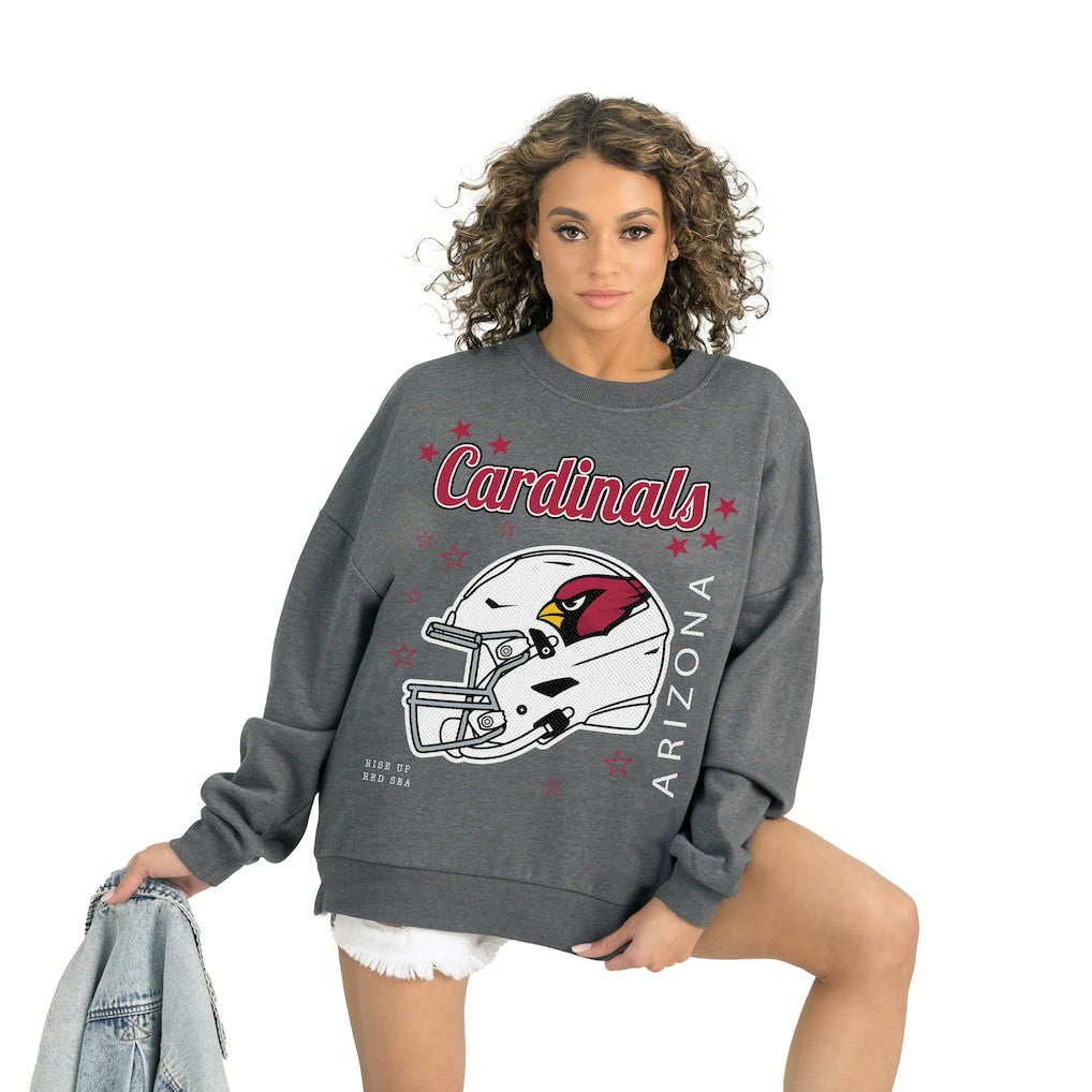 Arizona Cardinals Gameday Couture Women's Ready to Rumble Premium Fleece Pullover Sweatshirt Gray | NFL