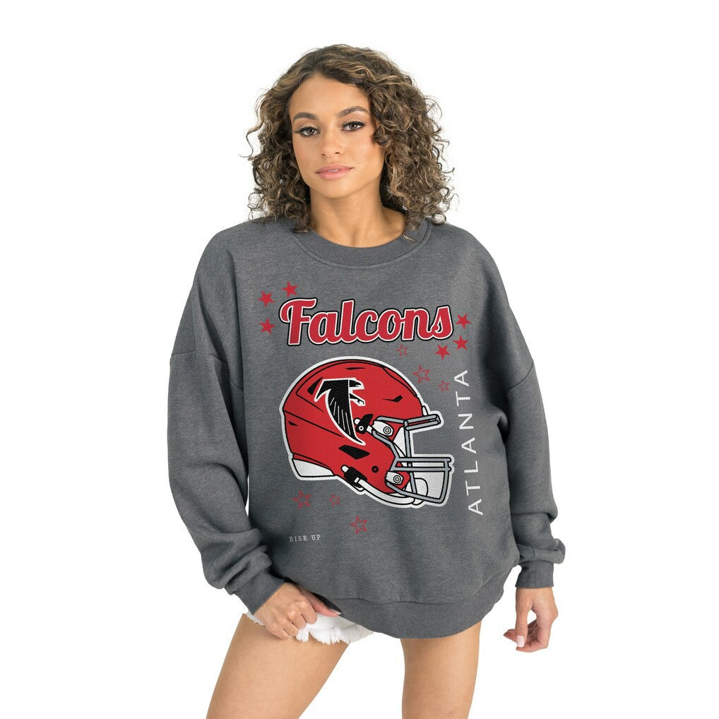 Atlanta Falcons Gameday Couture Women's Ready to Rumble Premium Fleece Pullover Sweatshirt Gray | NFL