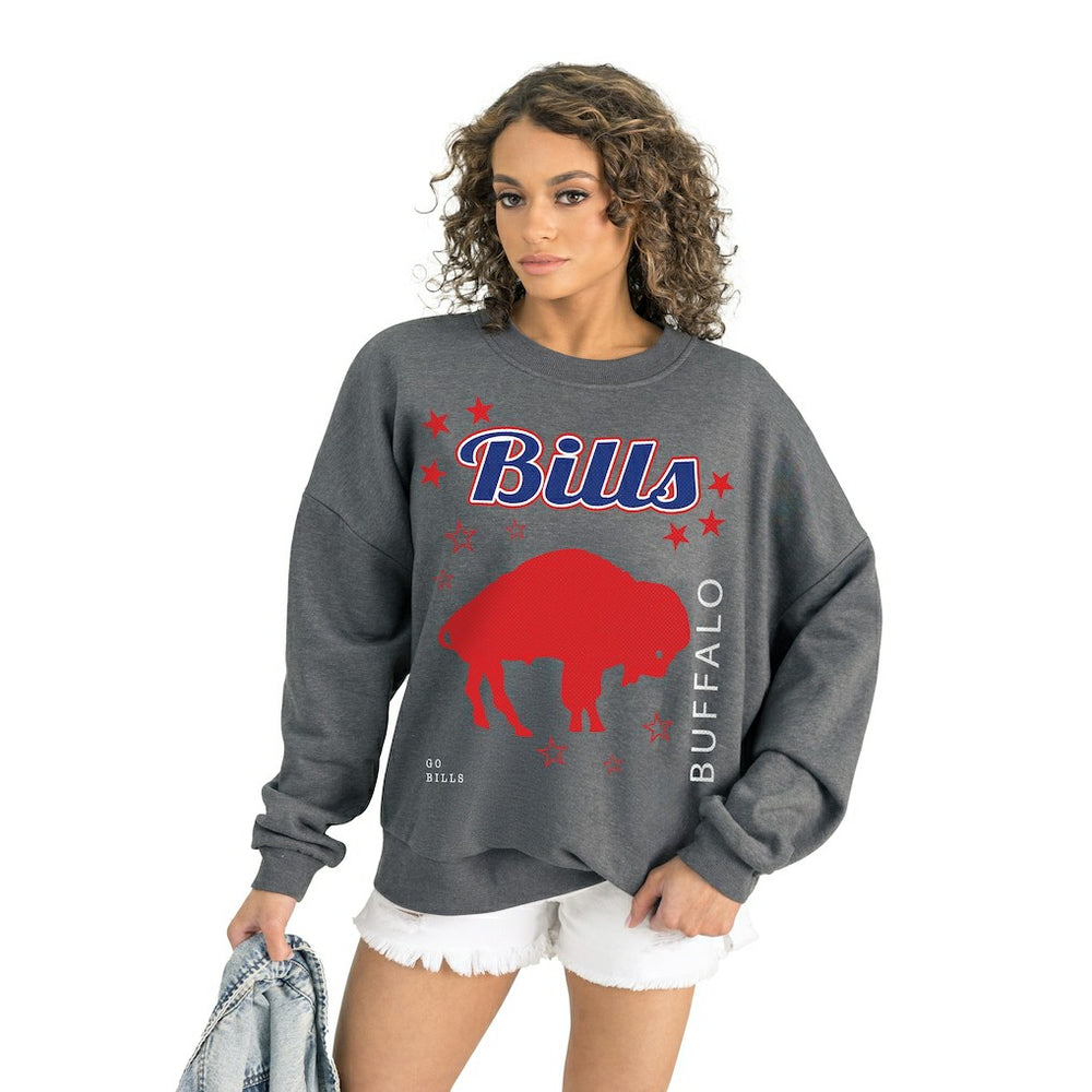 Buffalo Bills Gameday Couture Women's Ready to Rumble Premium Fleece Pullover Sweatshirt Gray | NFL