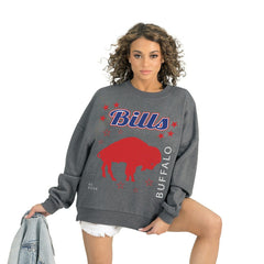 Buffalo Bills Gameday Couture Women's Ready to Rumble Premium Fleece Pullover Sweatshirt Gray | NFL