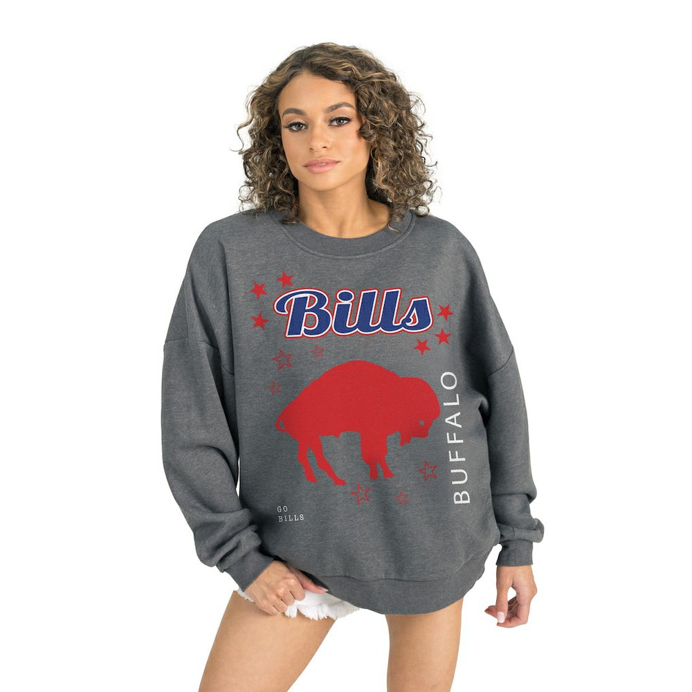 Buffalo Bills Gameday Couture Women's Ready to Rumble Premium Fleece Pullover Sweatshirt Gray | NFL
