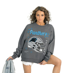 Carolina Panthers Gameday Couture Women's Ready to Rumble Premium Fleece Pullover Sweatshirt Gray | NFL
