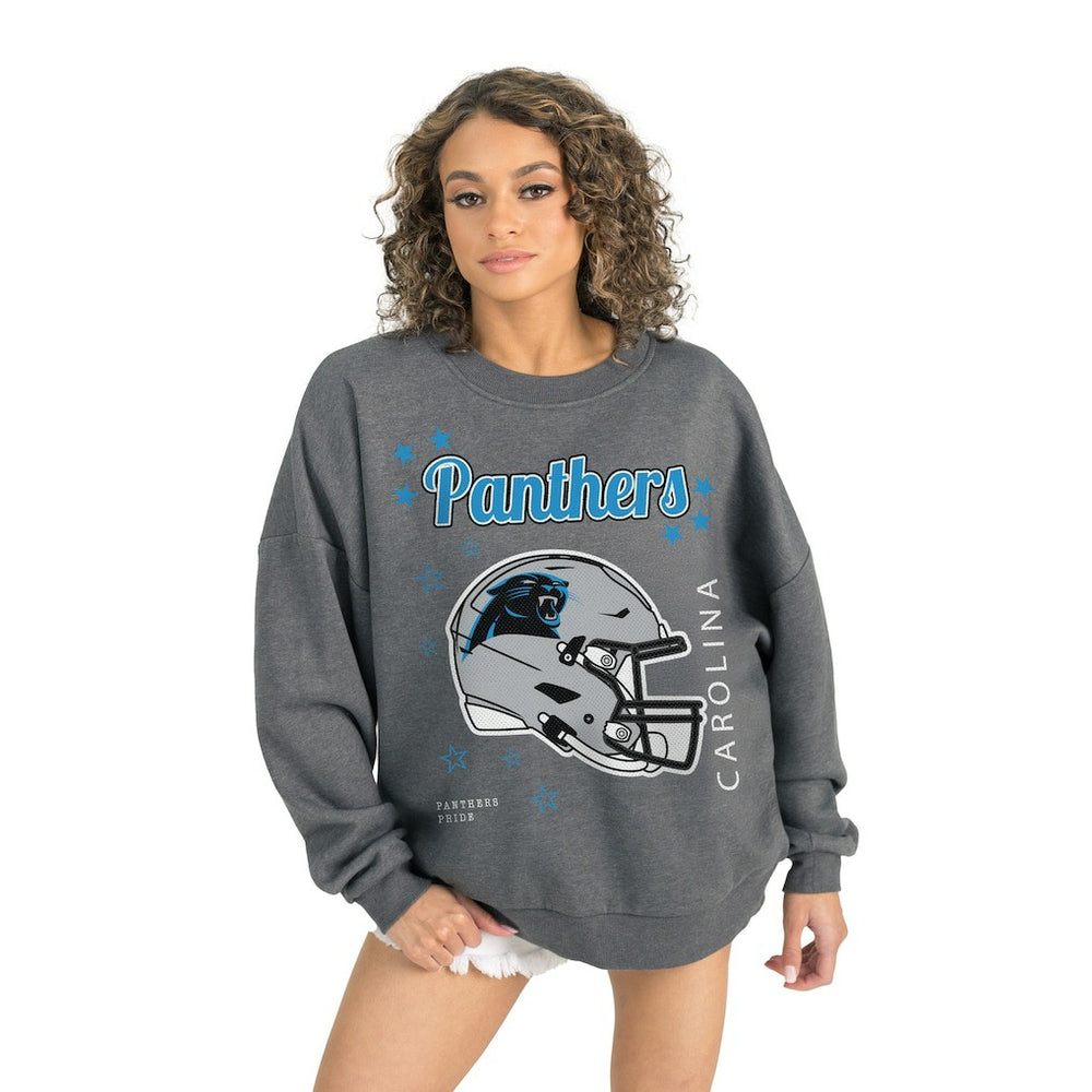 Carolina Panthers Gameday Couture Women's Ready to Rumble Premium Fleece Pullover Sweatshirt Gray | NFL